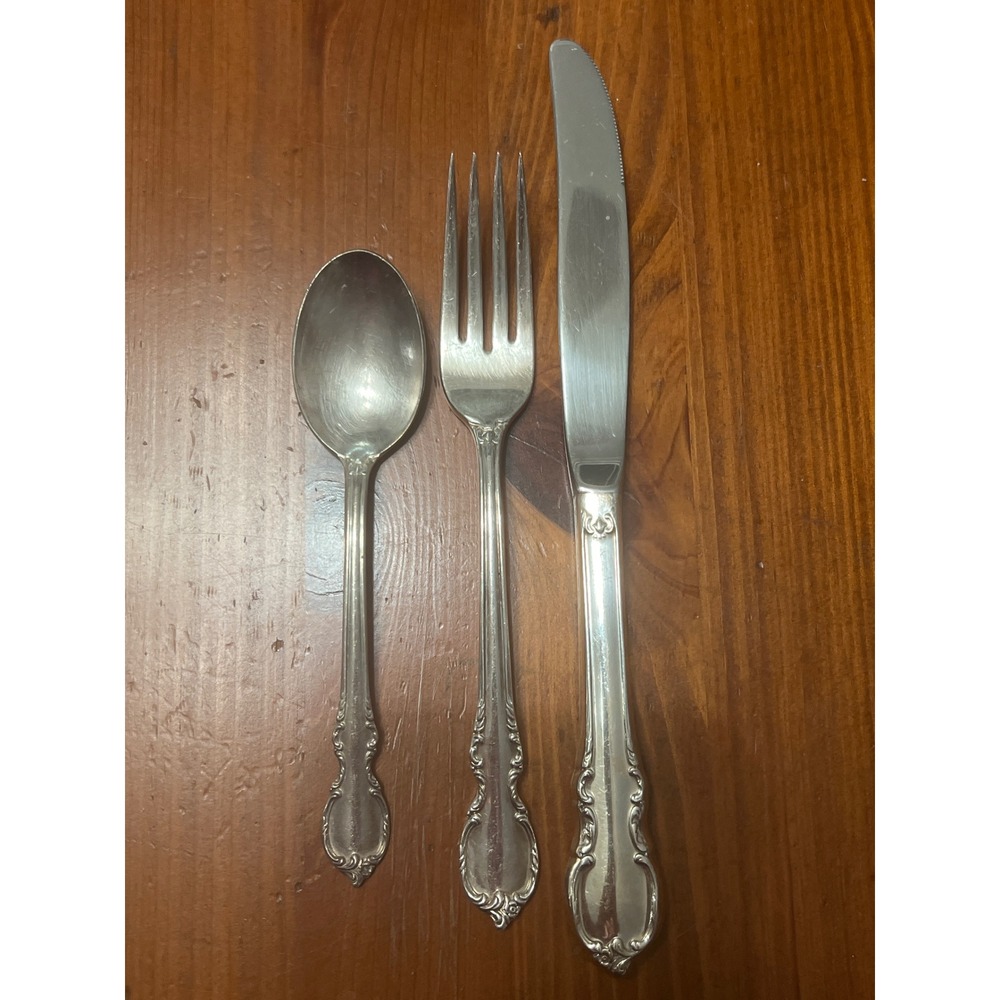 1847 Rogers Bros Reflection Silverplate Flatware‎ 3pc Set Knife Fork Spoon IS